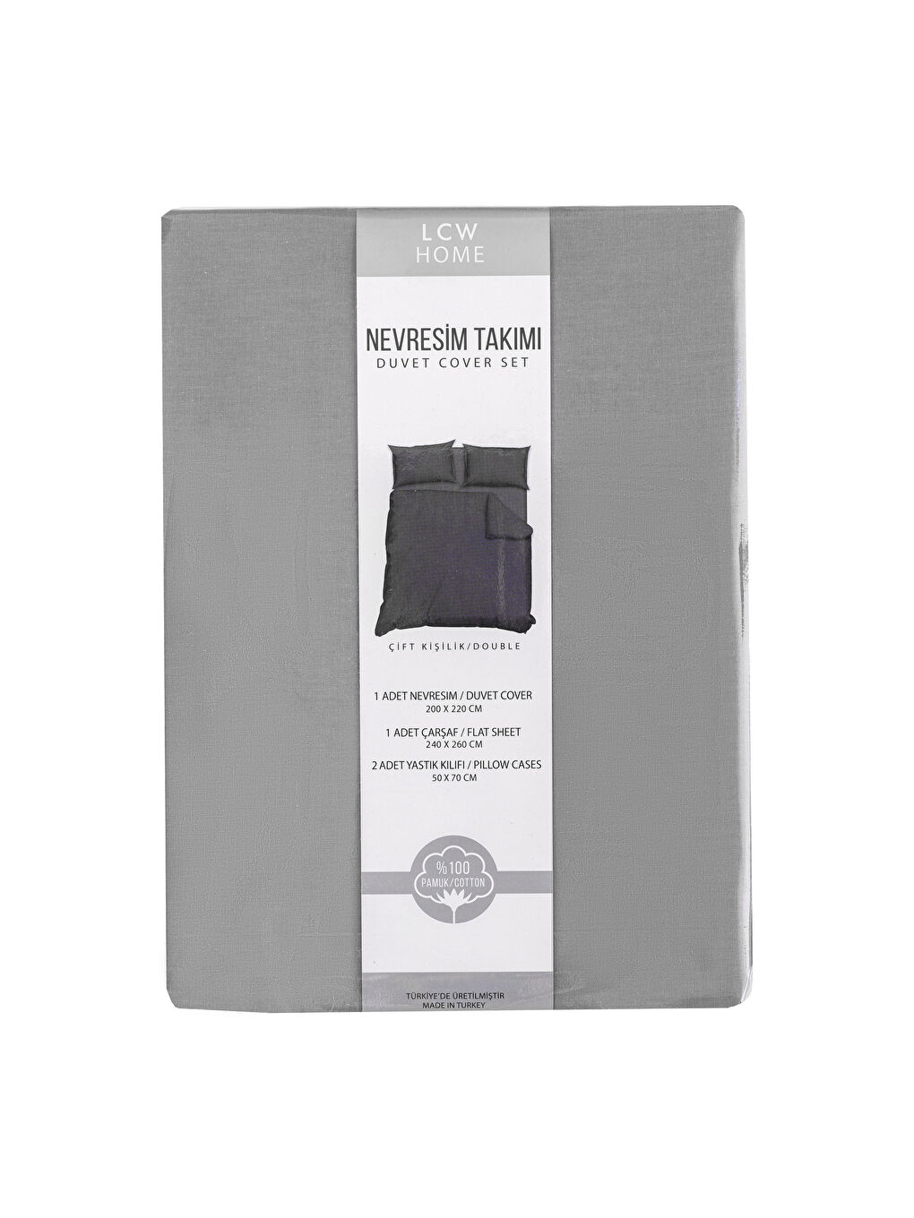 GREY Double Duvet Cover Full Set-5