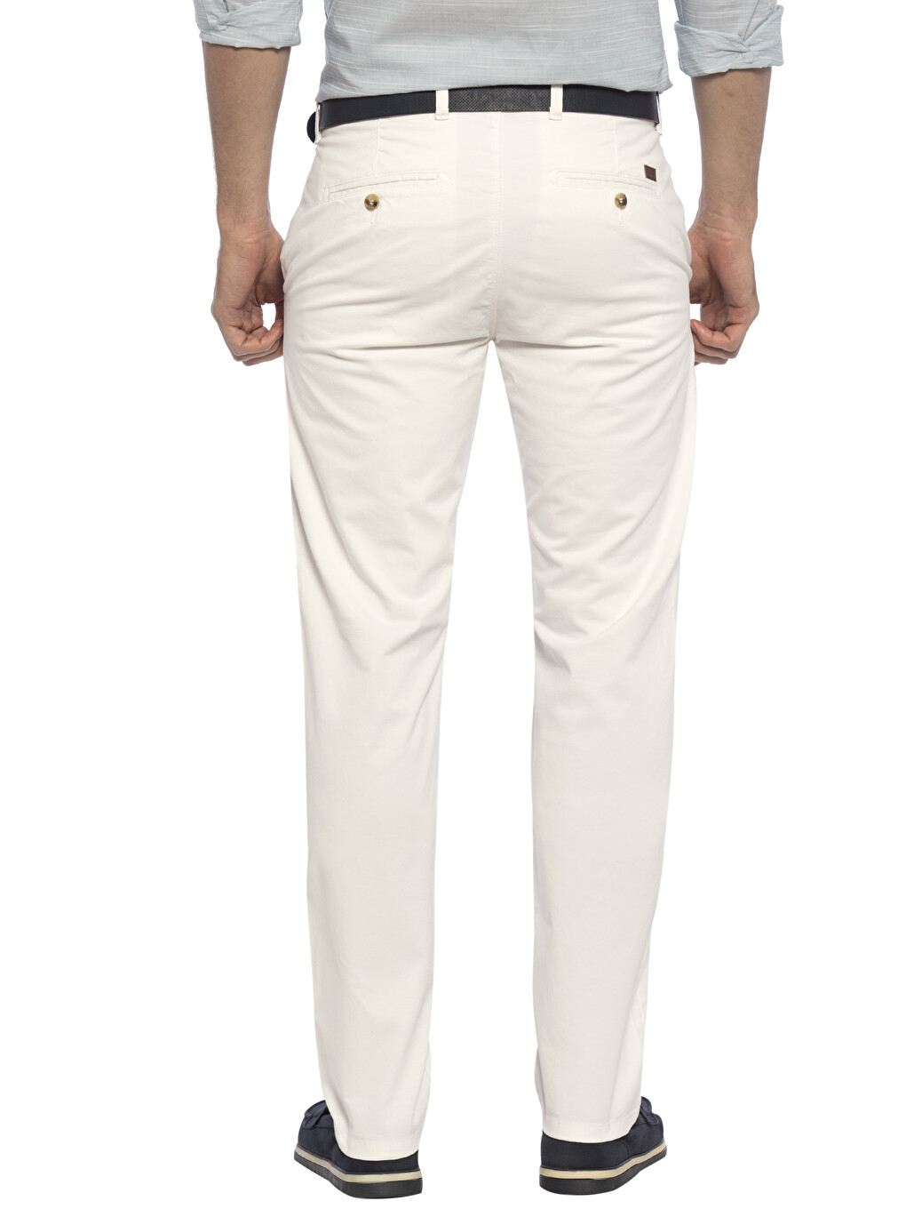 Pantaloni Chino Alb Bărbat-1