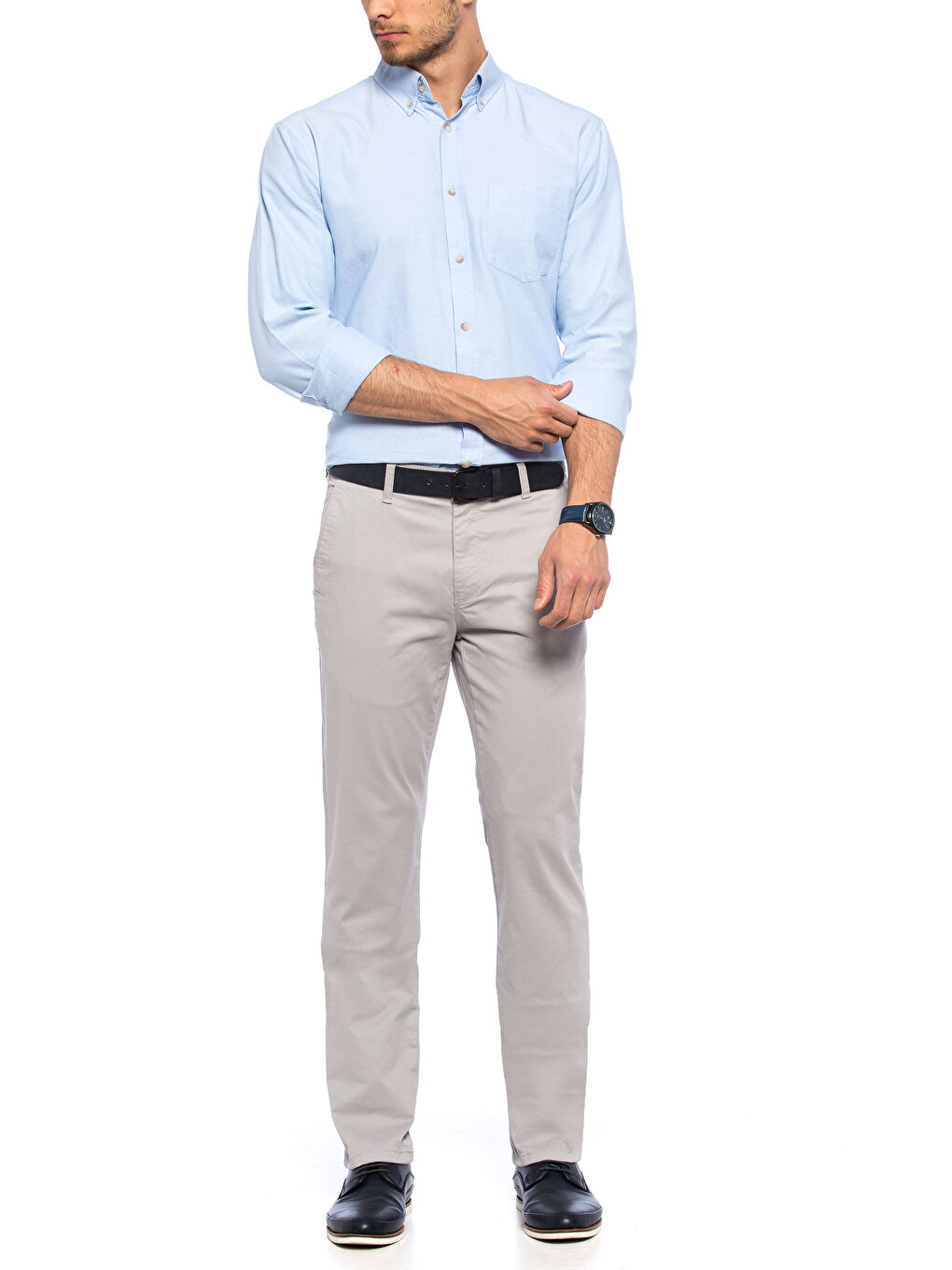 Pantalon chino GRIS Homme-2