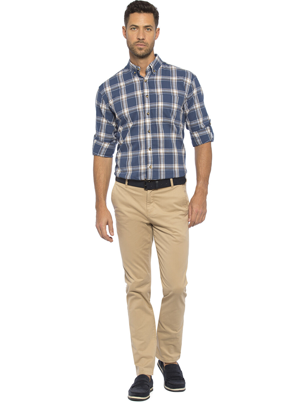 Pantaloni Chino Bej Bărbat-2