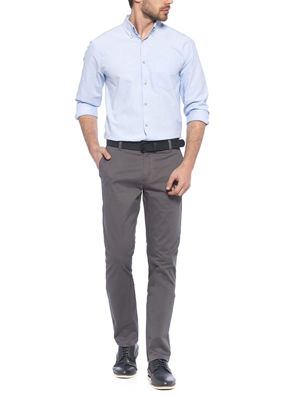 Gri Chino Pantolon-2