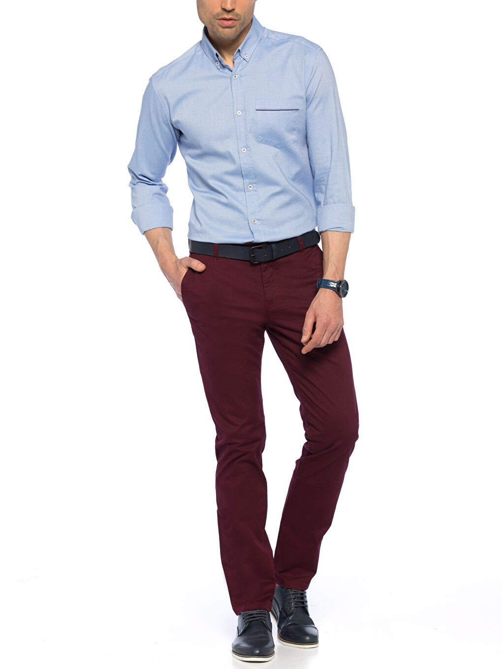 Pantalon chino ROUGE BORDEAUX Homme-2