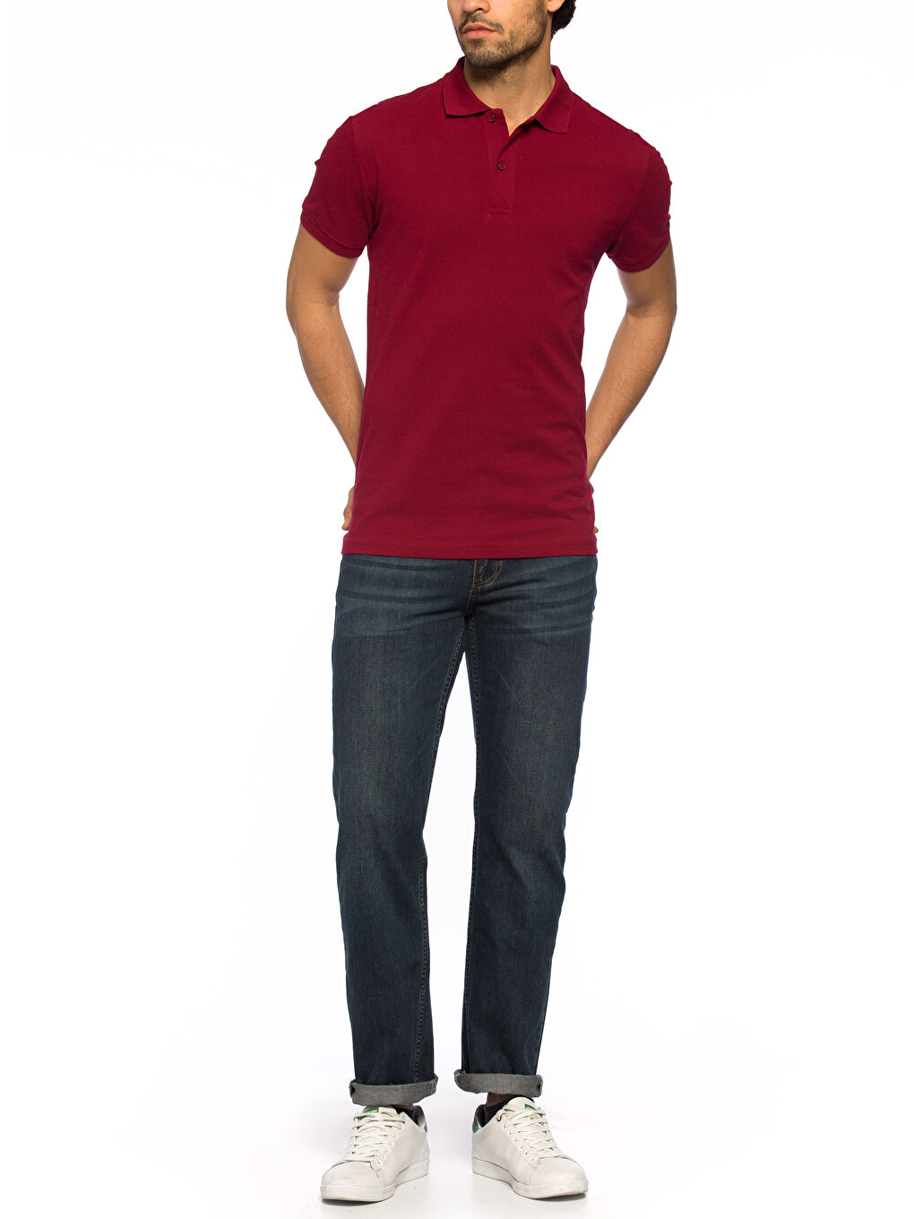 LCWAIKIKI Classic Mann BURGUND T-Shirt -7Y0203Z8-D0A