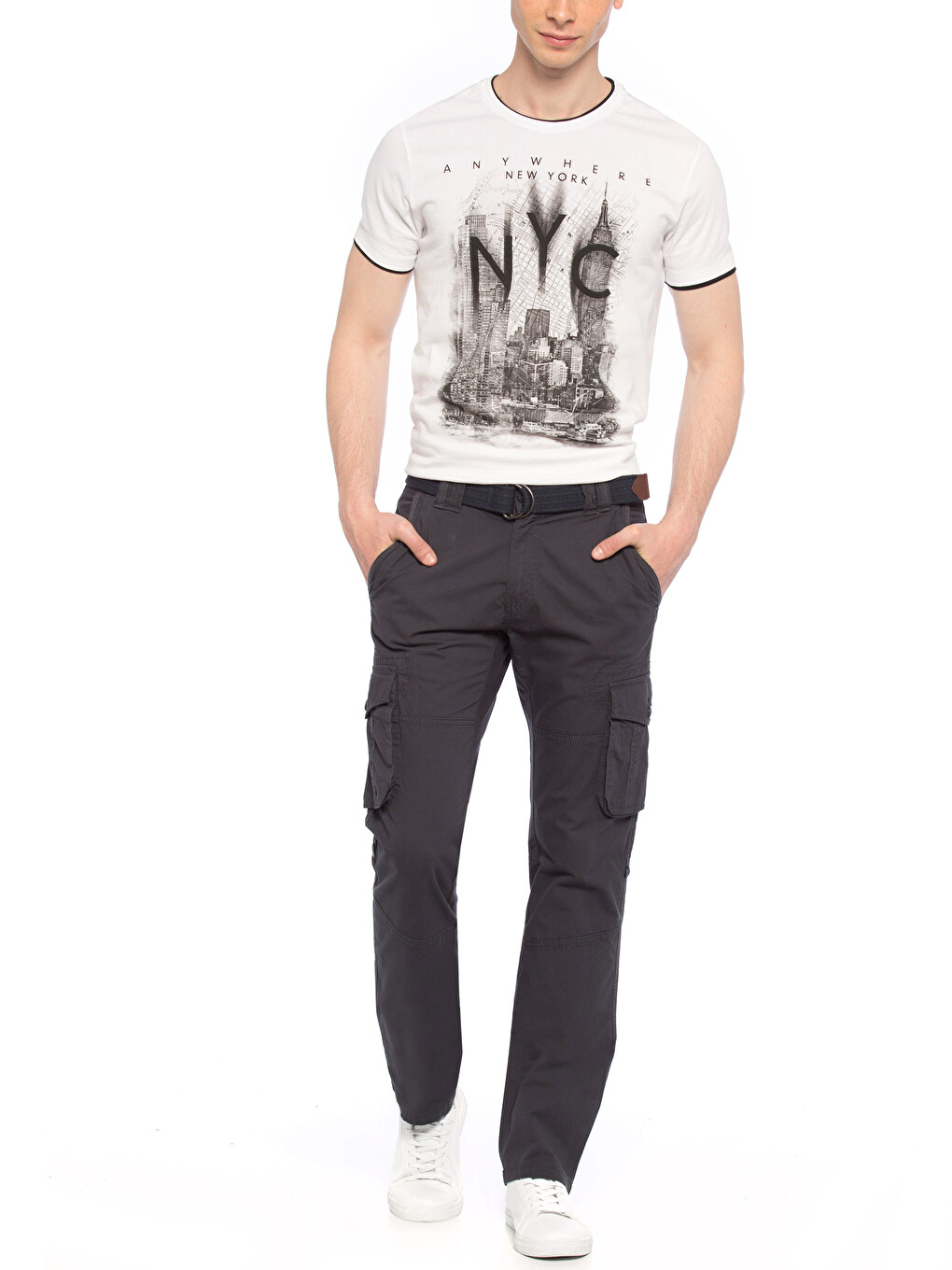 Standart Fit Erkek Kargo Pantolon-2