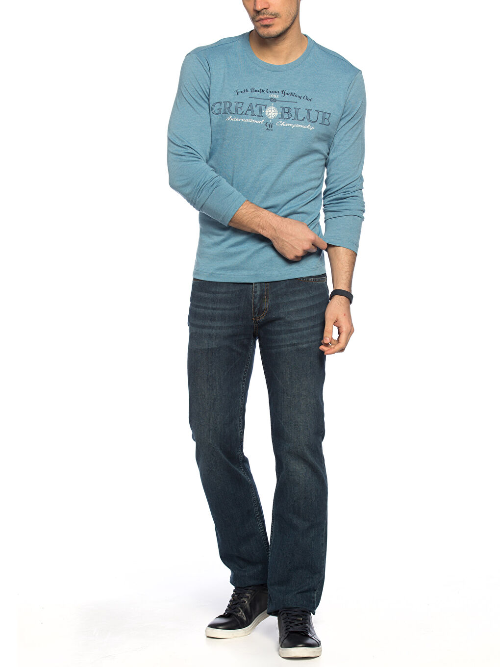 تي شيرت أزرق فاتح رجال-2