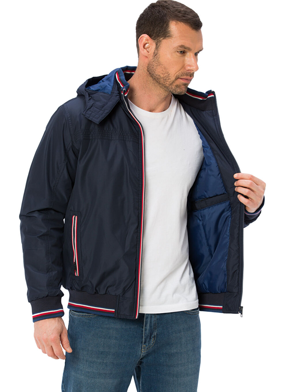 Lacivert Şişme Mont-1