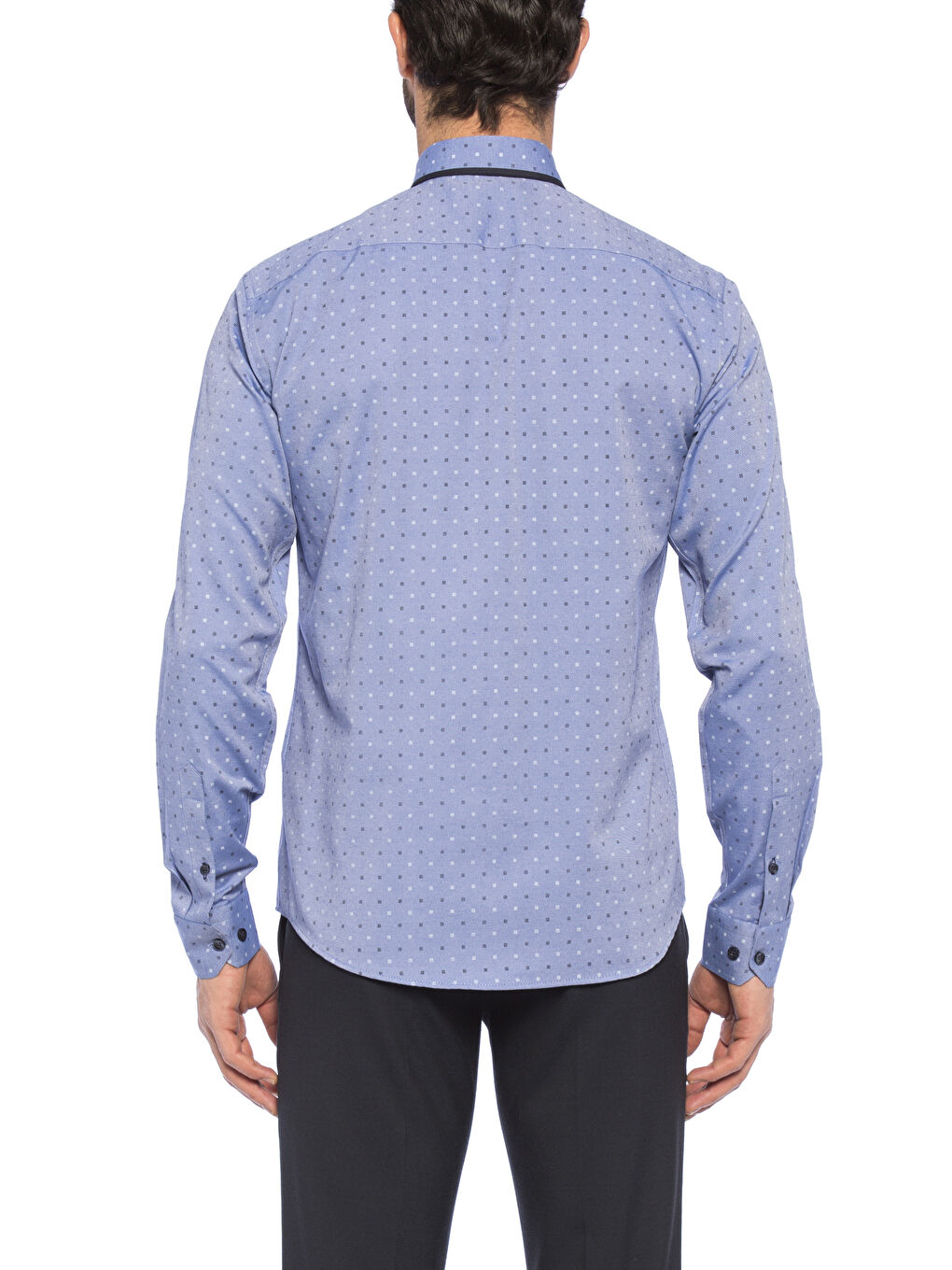 İndigo Baskılı Gömlek-1