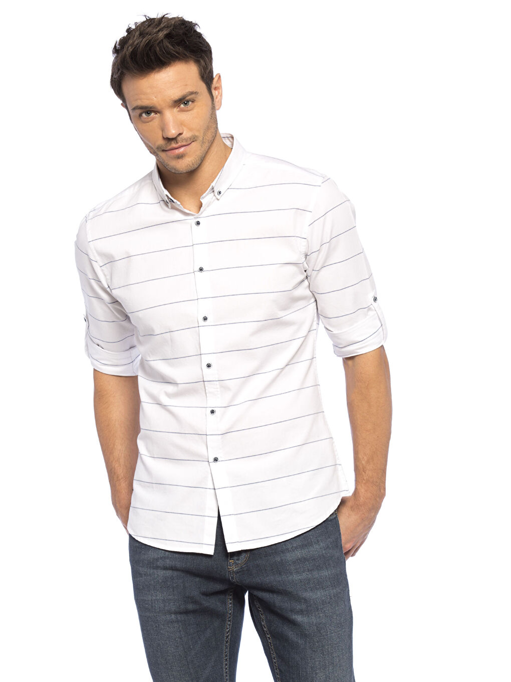 Beyaz Çizgili Gömlek-2