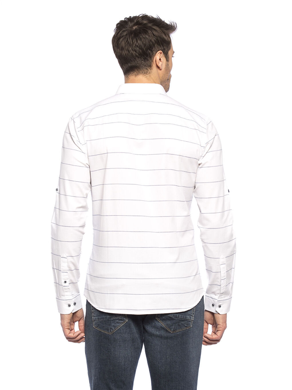Beyaz Çizgili Gömlek-3