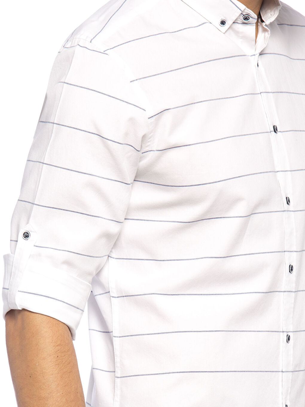 Beyaz Çizgili Gömlek-5