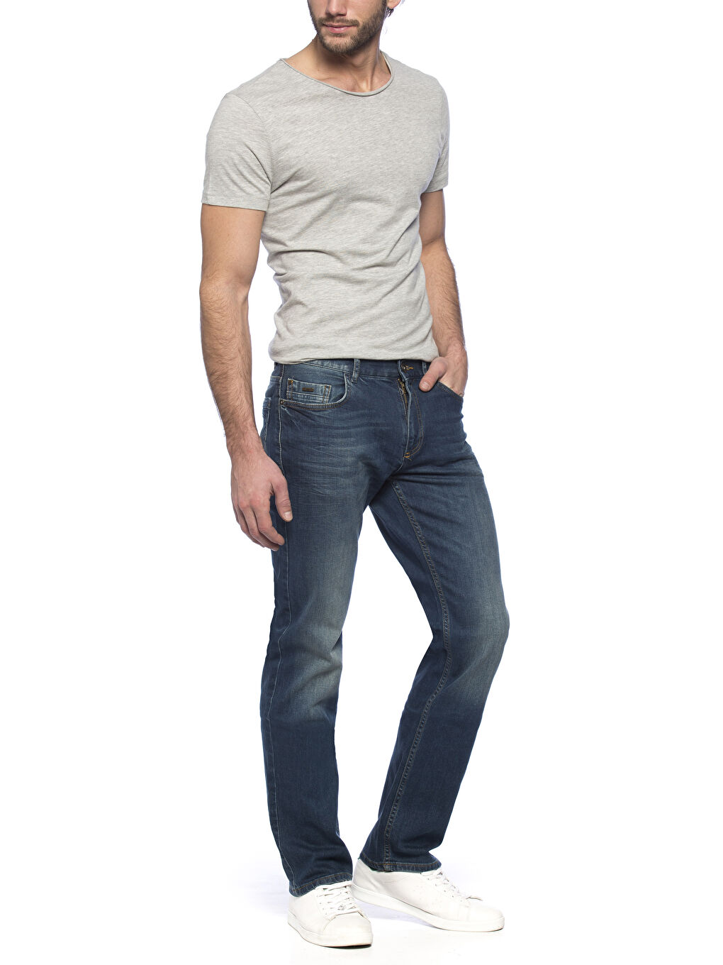 Orta İndigo Rodeo Jean Pantolon-2