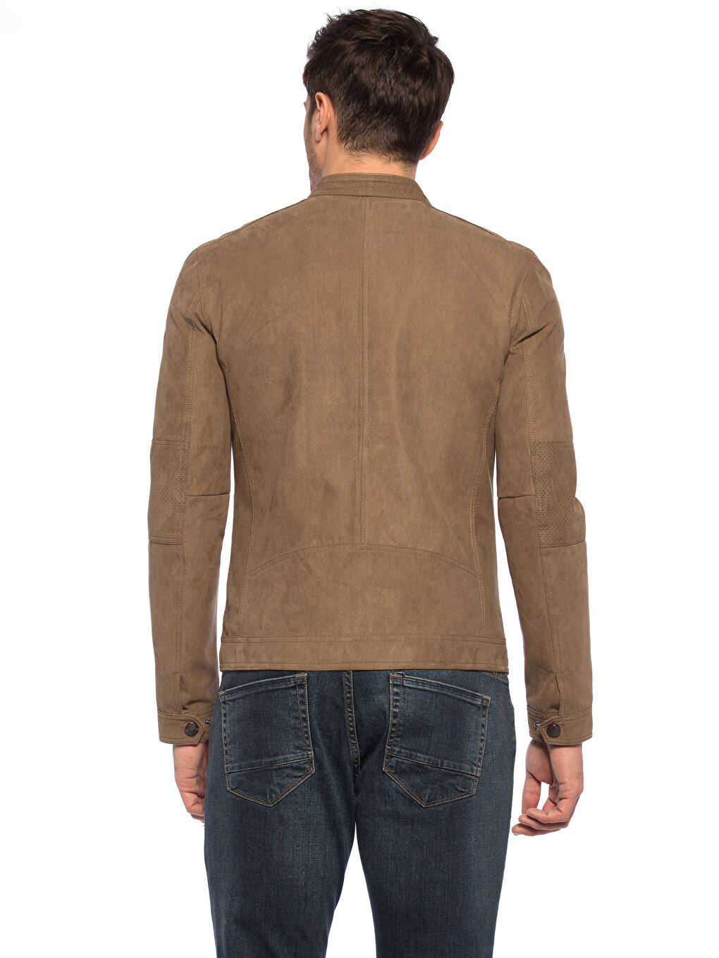 Kahverengi Deri Görünümlü Mont-3