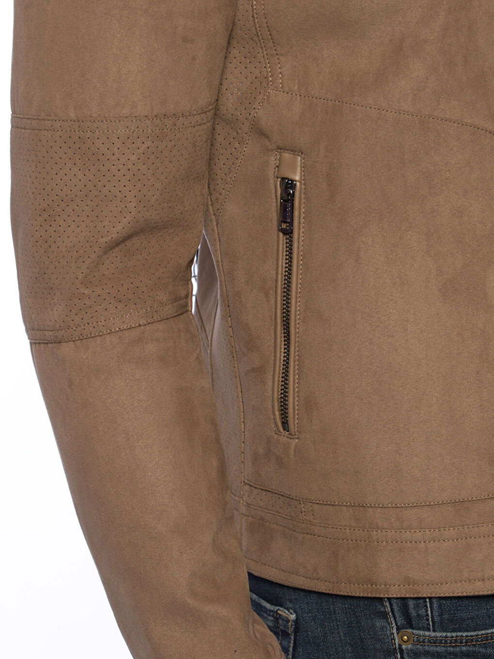 Kahverengi Deri Görünümlü Mont-5