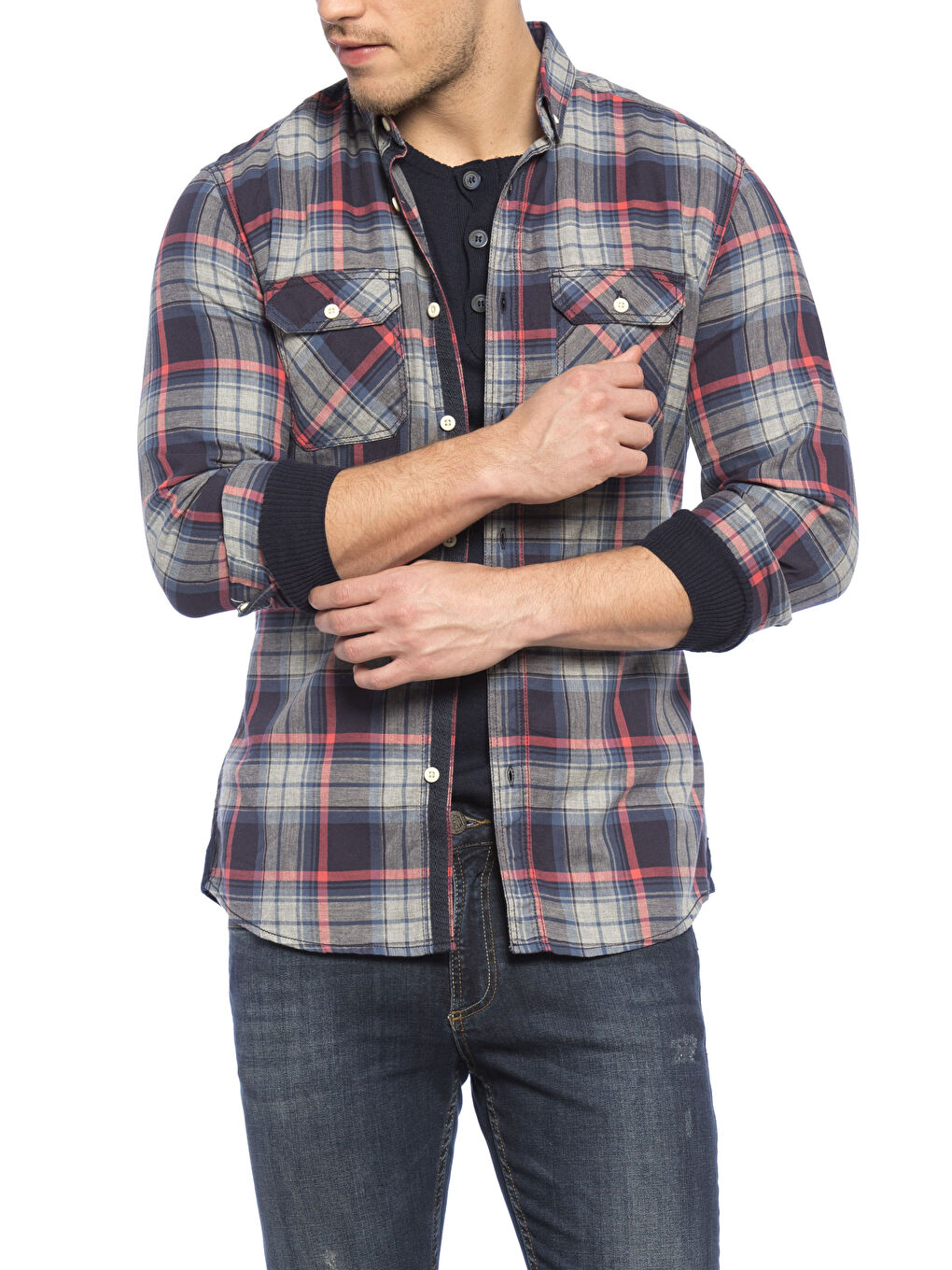 Lacivert Ekose Gömlek