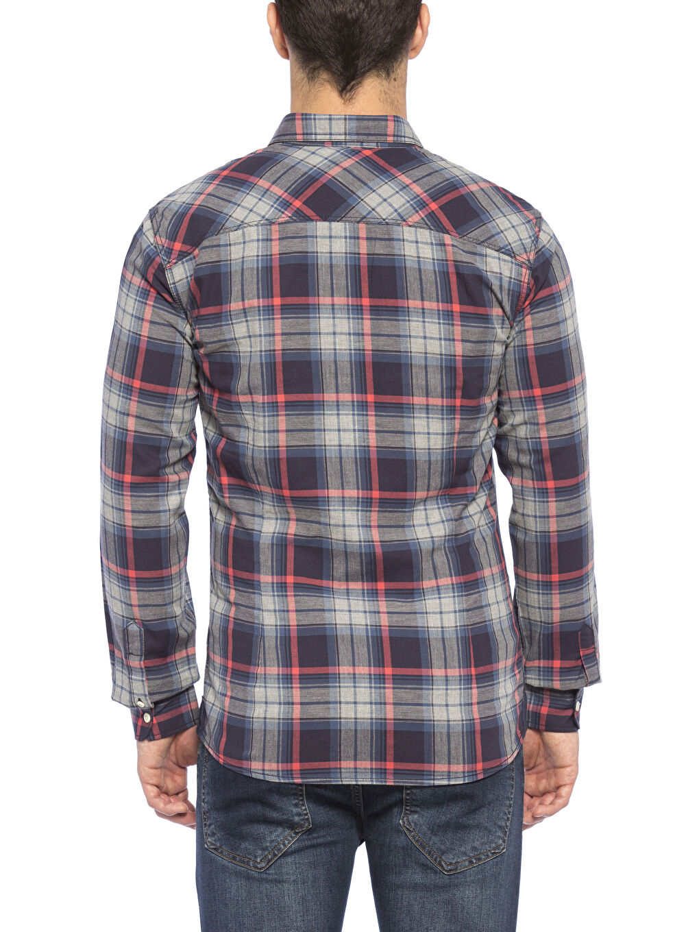 Lacivert Ekose Gömlek-1