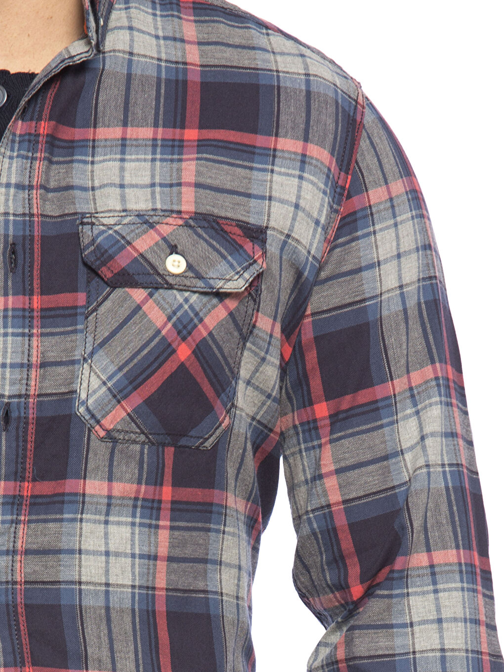 Lacivert Ekose Gömlek-3