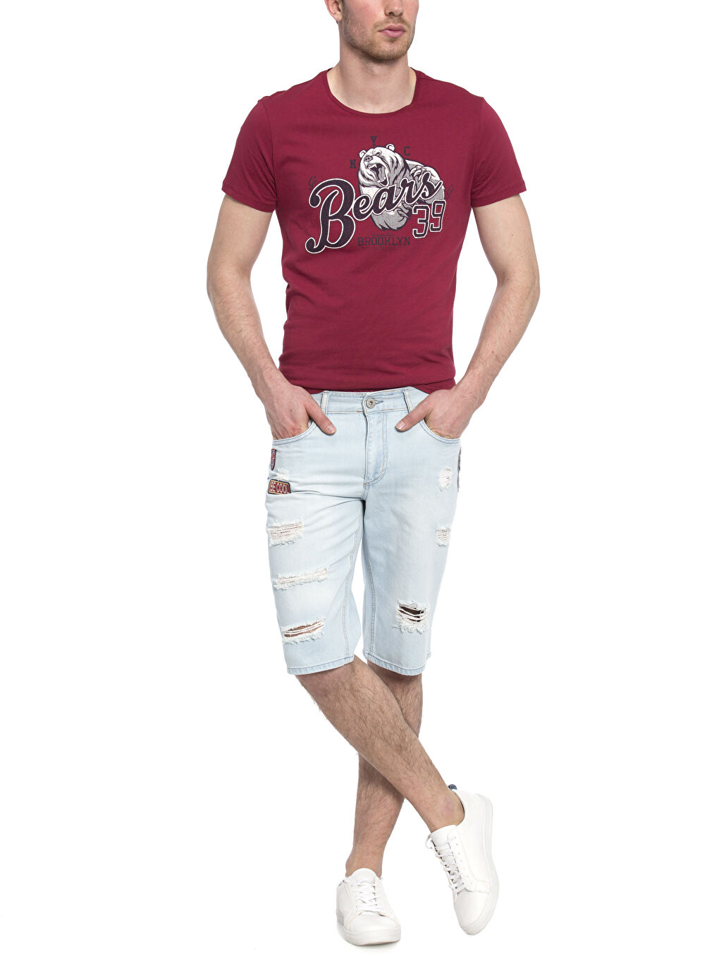 S. Açık İndigo Rodeo Jean Şort-2