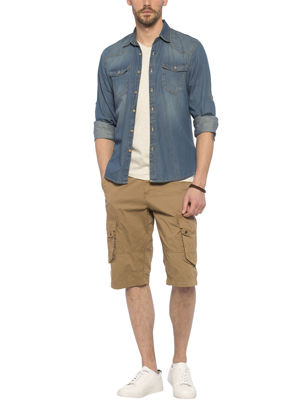 Orta İndigo Rodeo Jean Gömlek-2