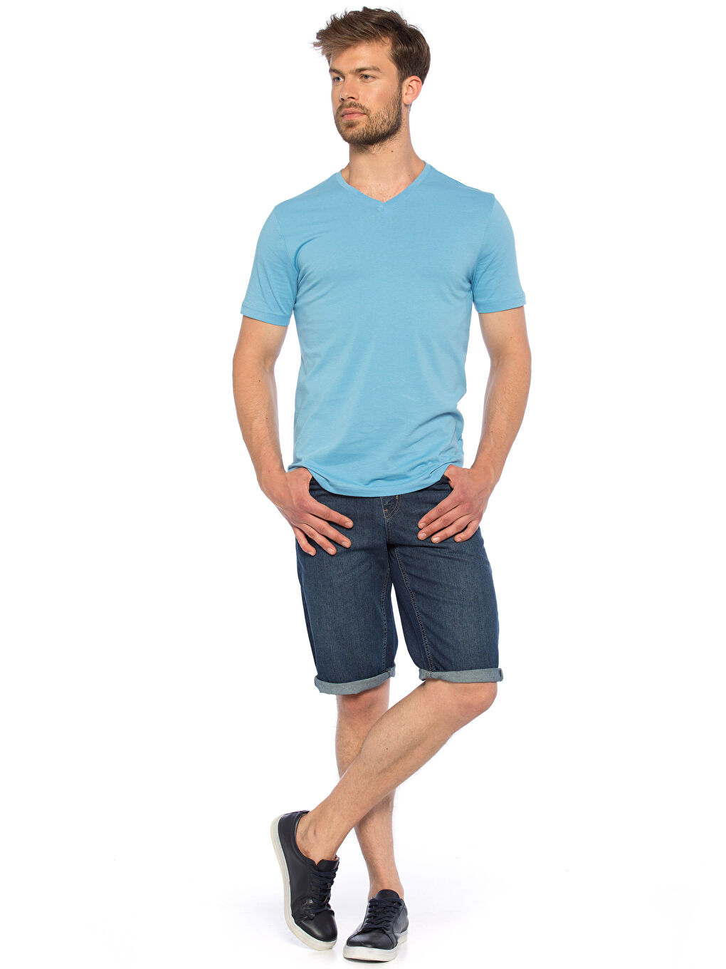 ラテンツーピース ブルー LCWAIKIKI Classic Man BLUE T-Shirt -7Y4252Z8-GFK - LC Waikiki