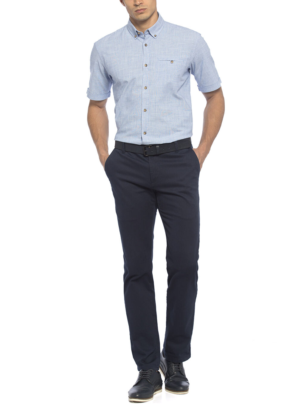 LCWAIKIKI Basic Man BLUE Shirt -7Y4720Z8-CUN