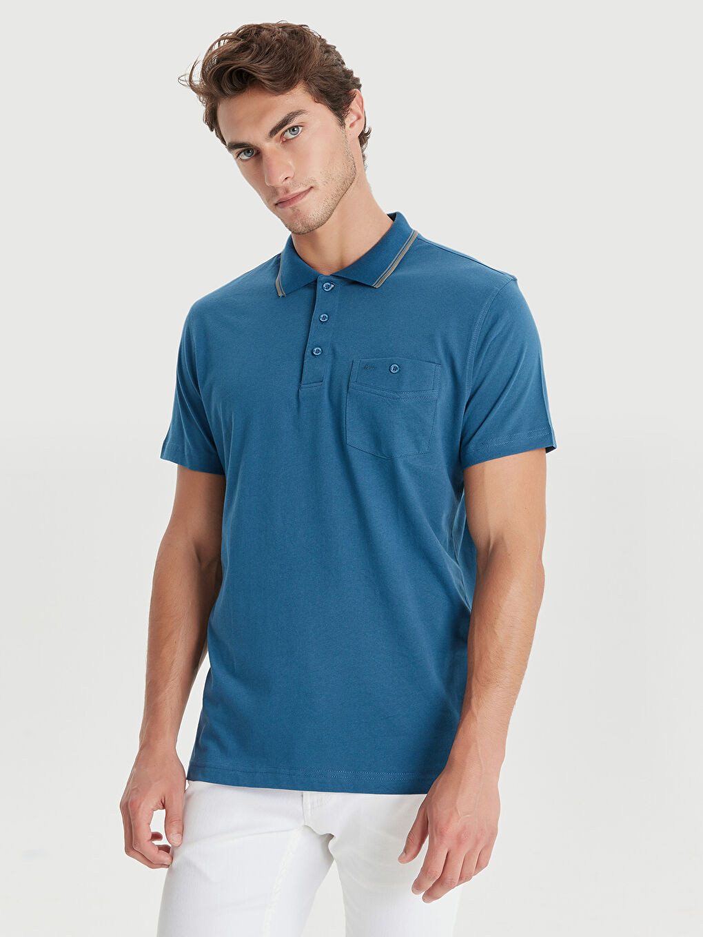 Açık İndigo Tişört-1