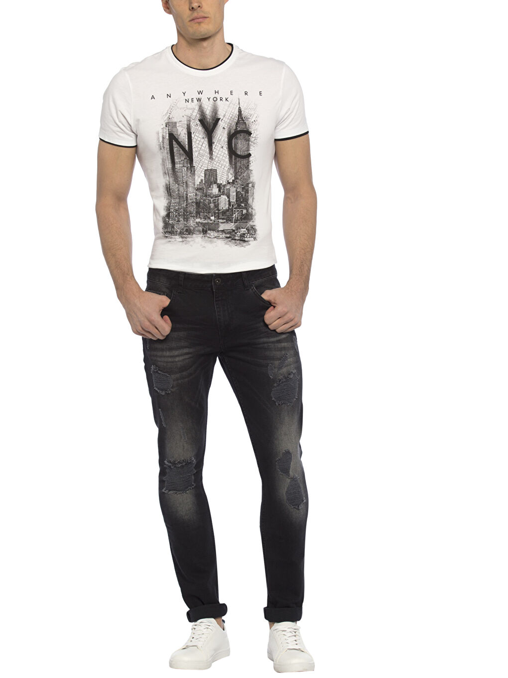 Siyah  Rodeo Jean Pantolon-2