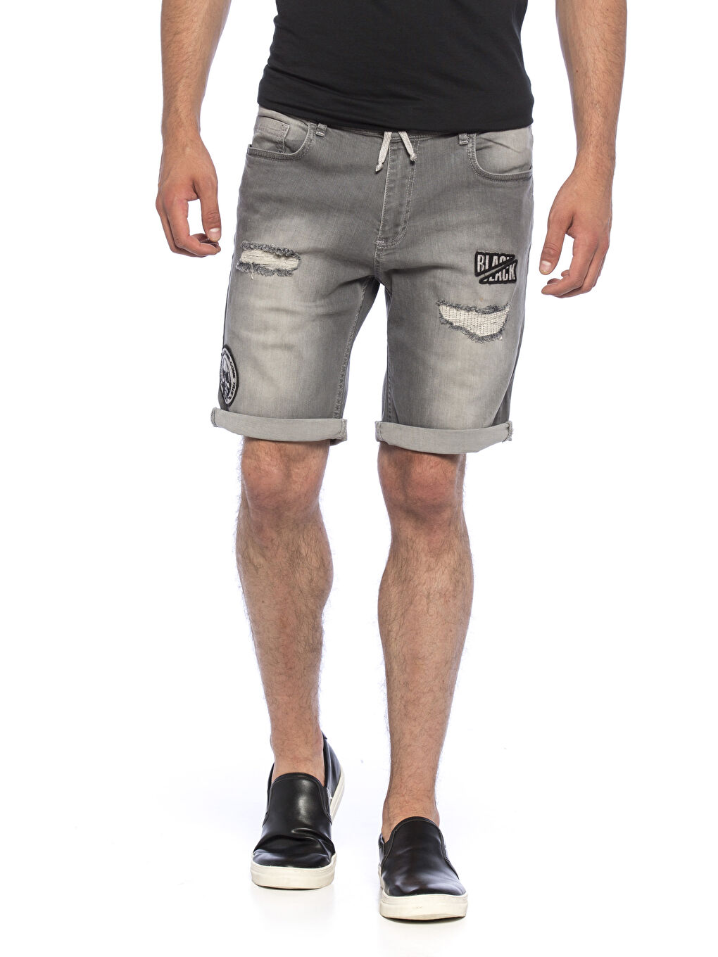 Gri Rodeo Jean Şort