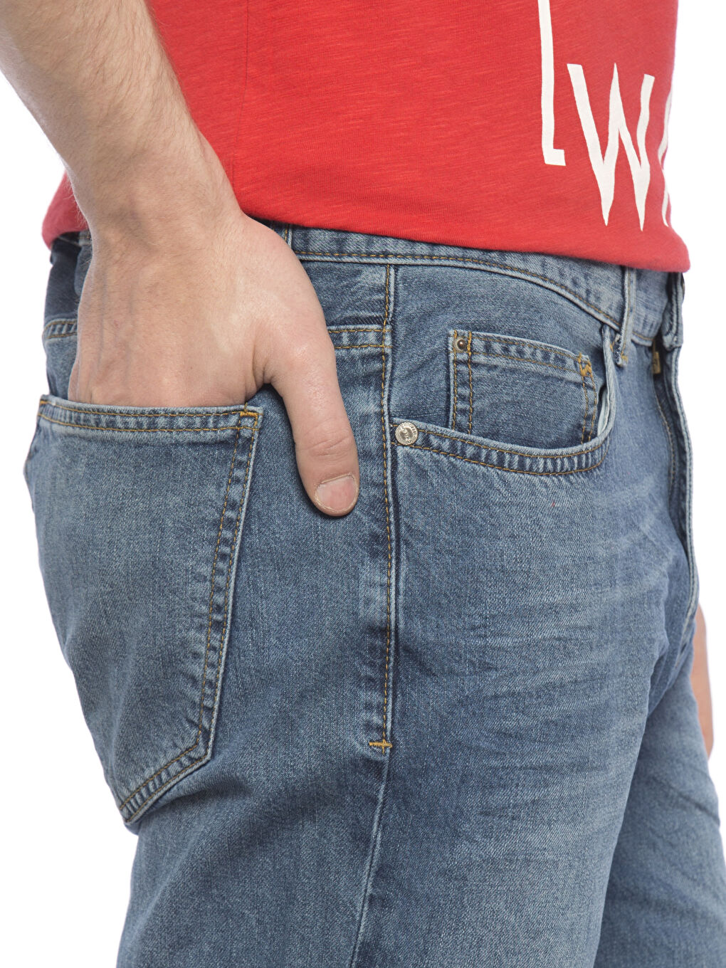 Orta İndigo Rodeo Jean Pantolon-3