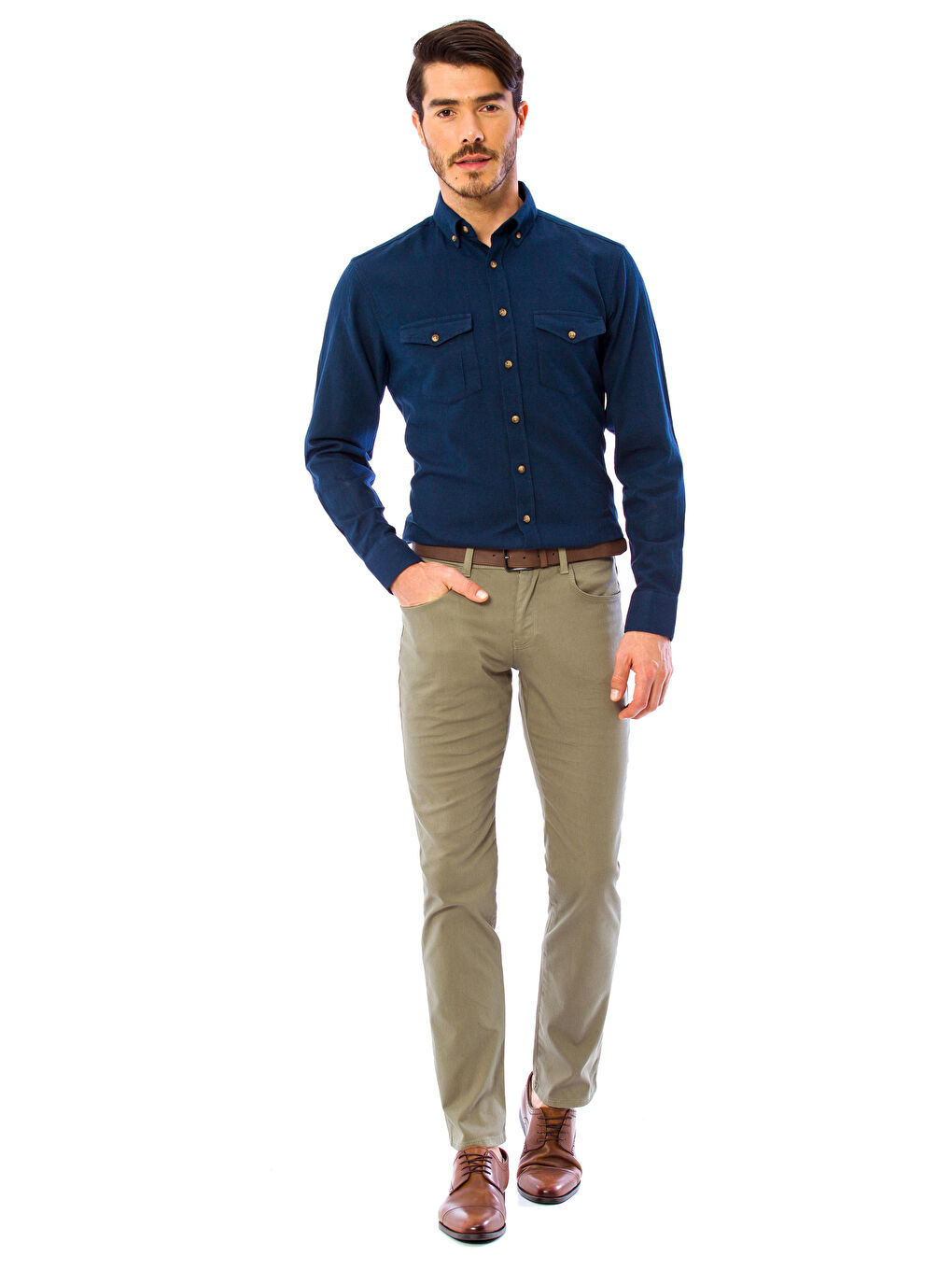 سروال شينو كاكي رجال-2