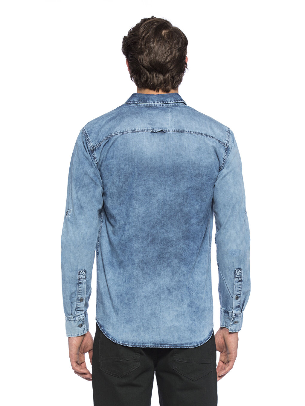Orta İndigo Rodeo Jean Gömlek-1