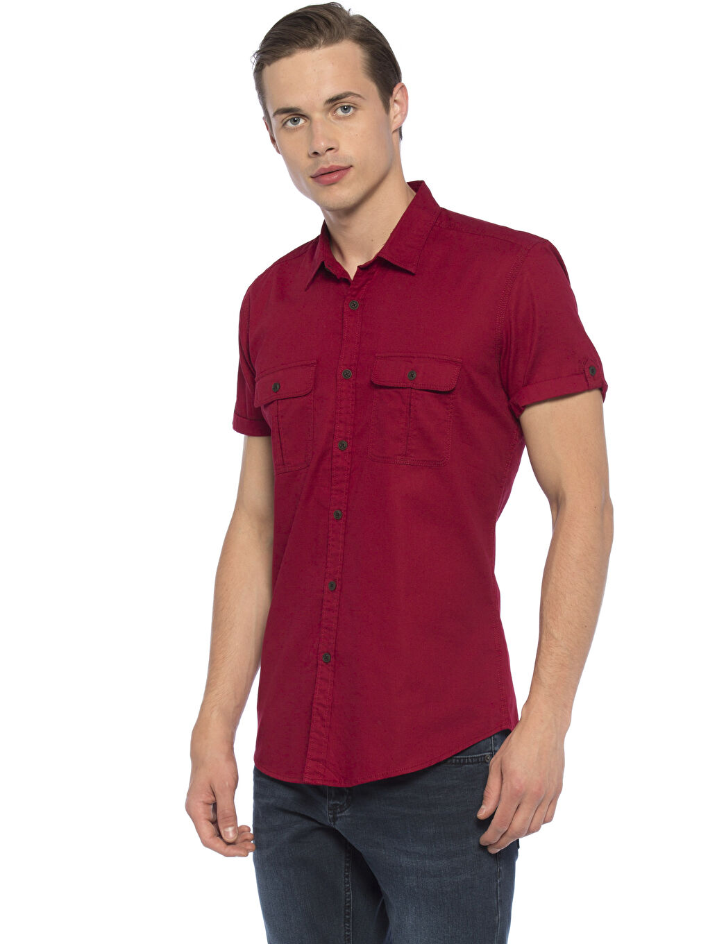 قميص أحمر رجال