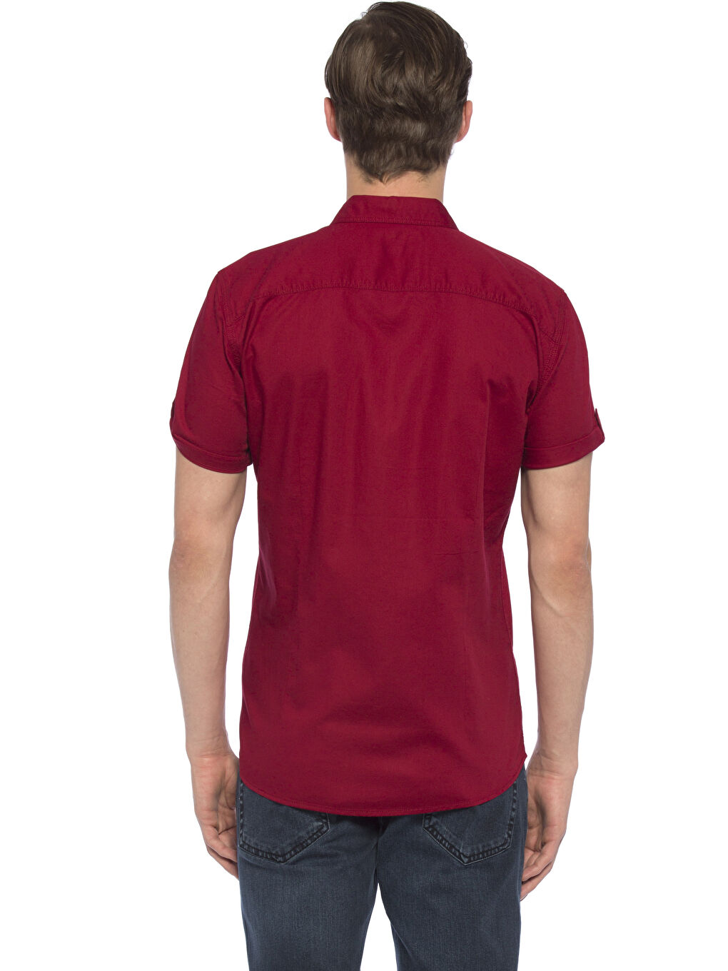 قميص أحمر رجال-1