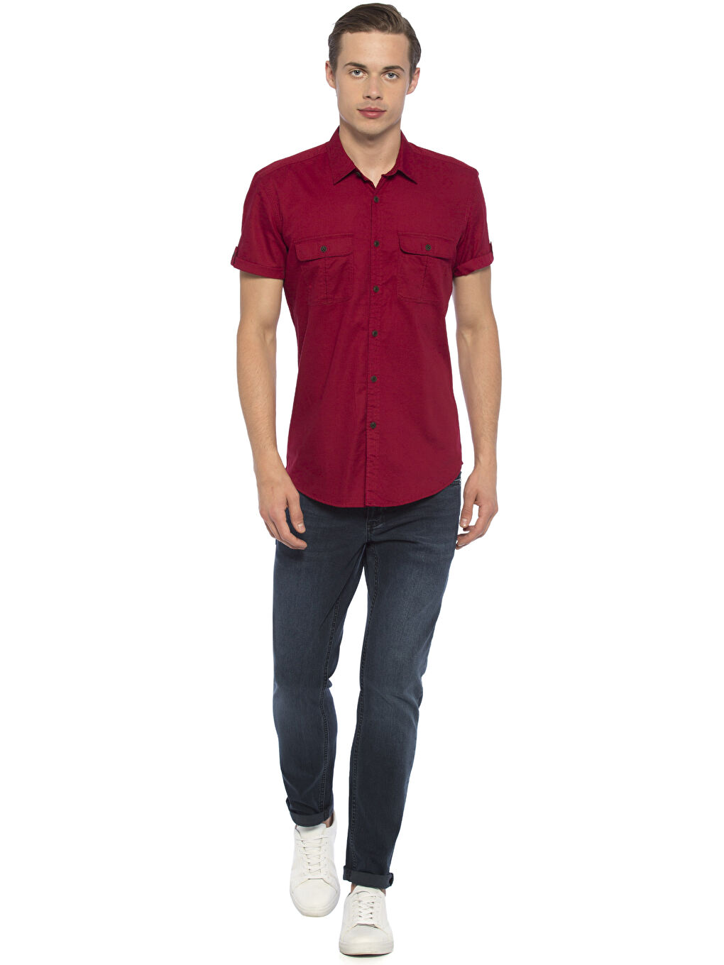 قميص أحمر رجال-2