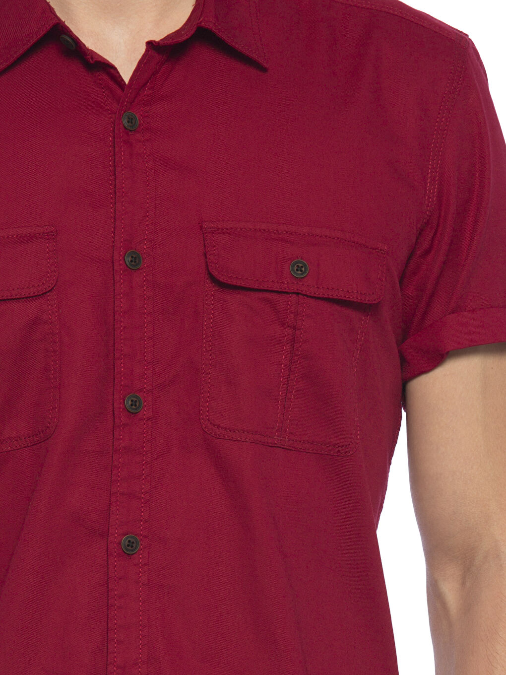 قميص أحمر رجال-3