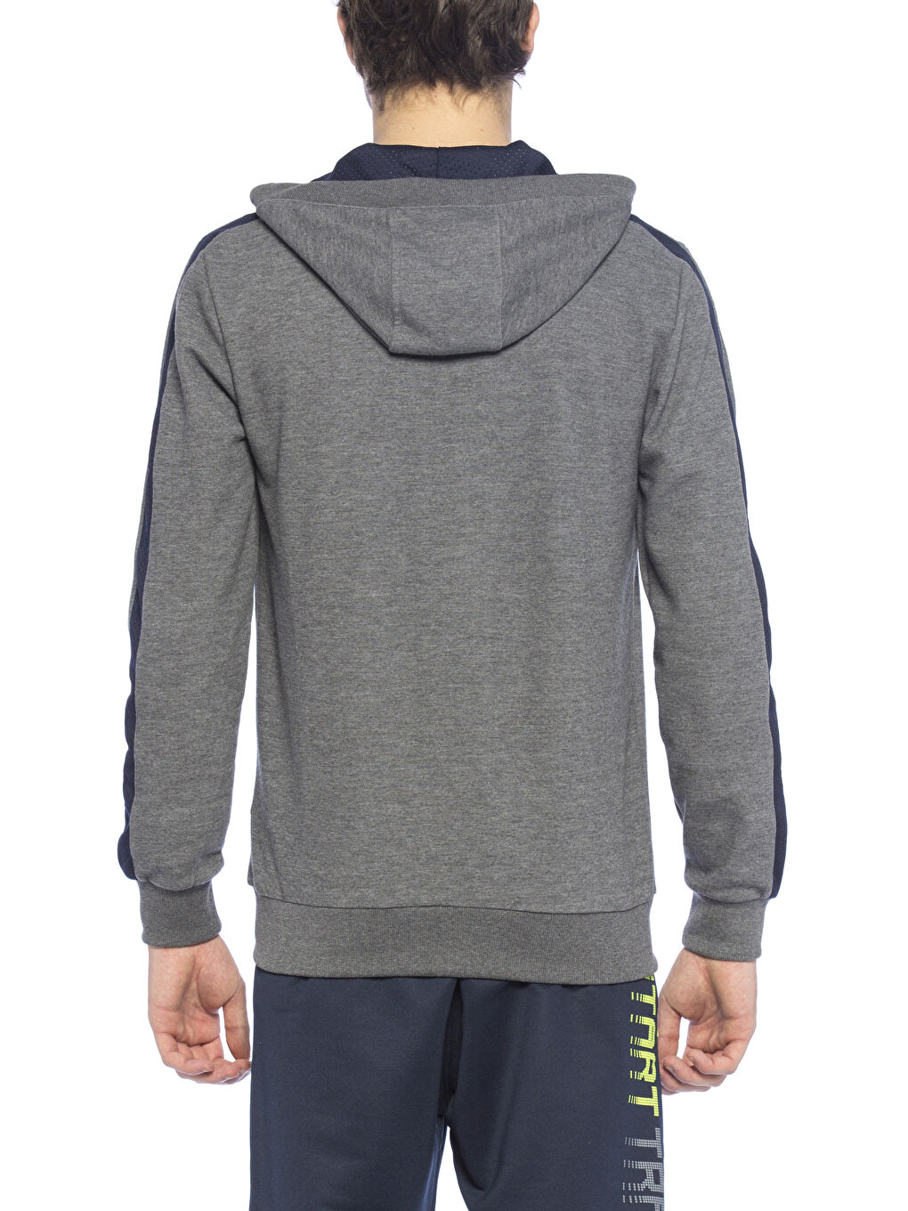 Gri Melanj Fermuarlı Sweatshirt-1