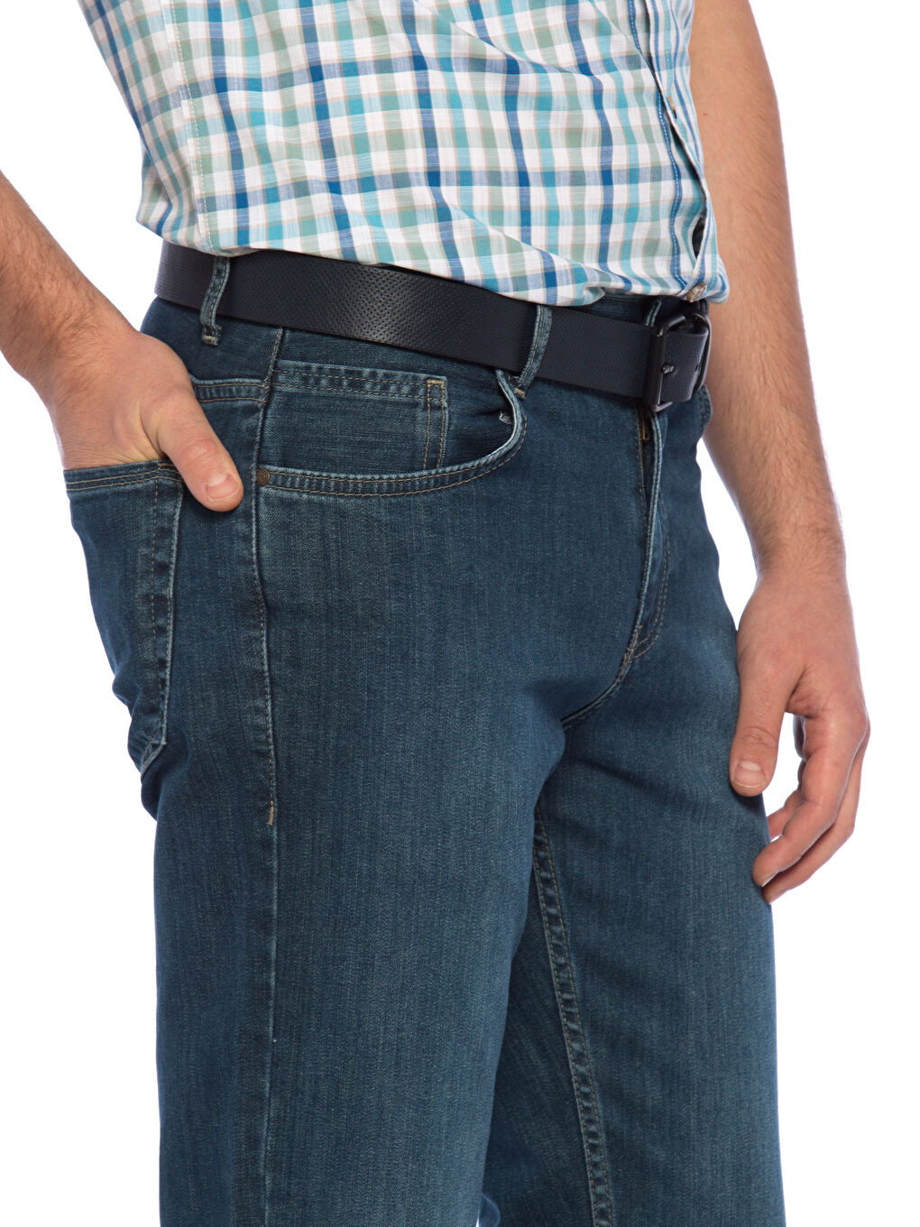 Açık İndigo Rodeo Jean Pantolon-3