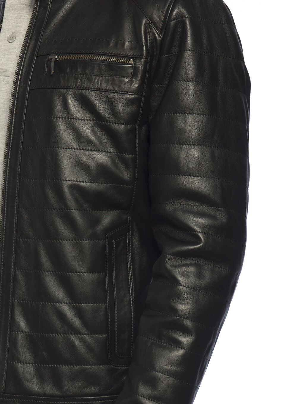 Yeni Siyah Deri Mont-3