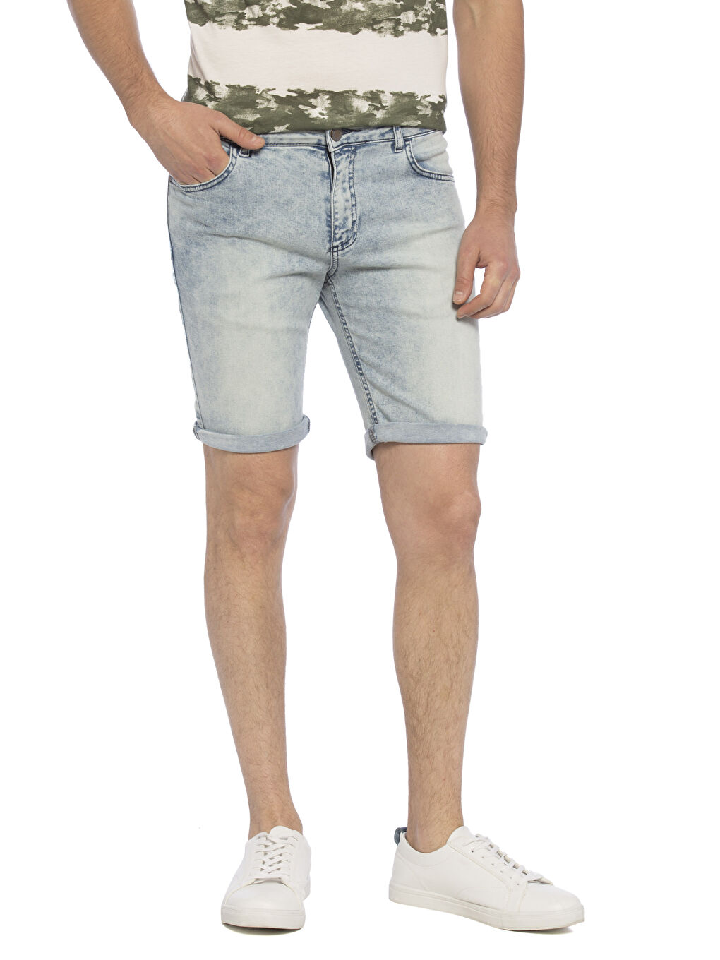 Açık İndigo Rodeo Jean Şort