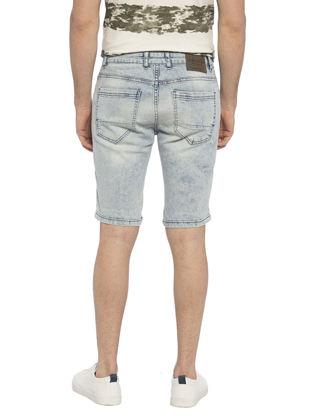 Açık İndigo Rodeo Jean Şort-1