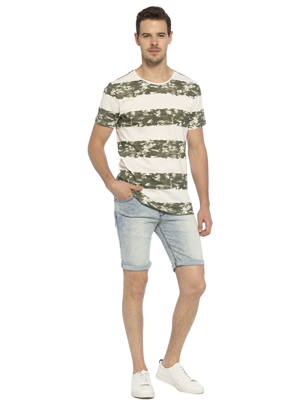 Açık İndigo Rodeo Jean Şort-2