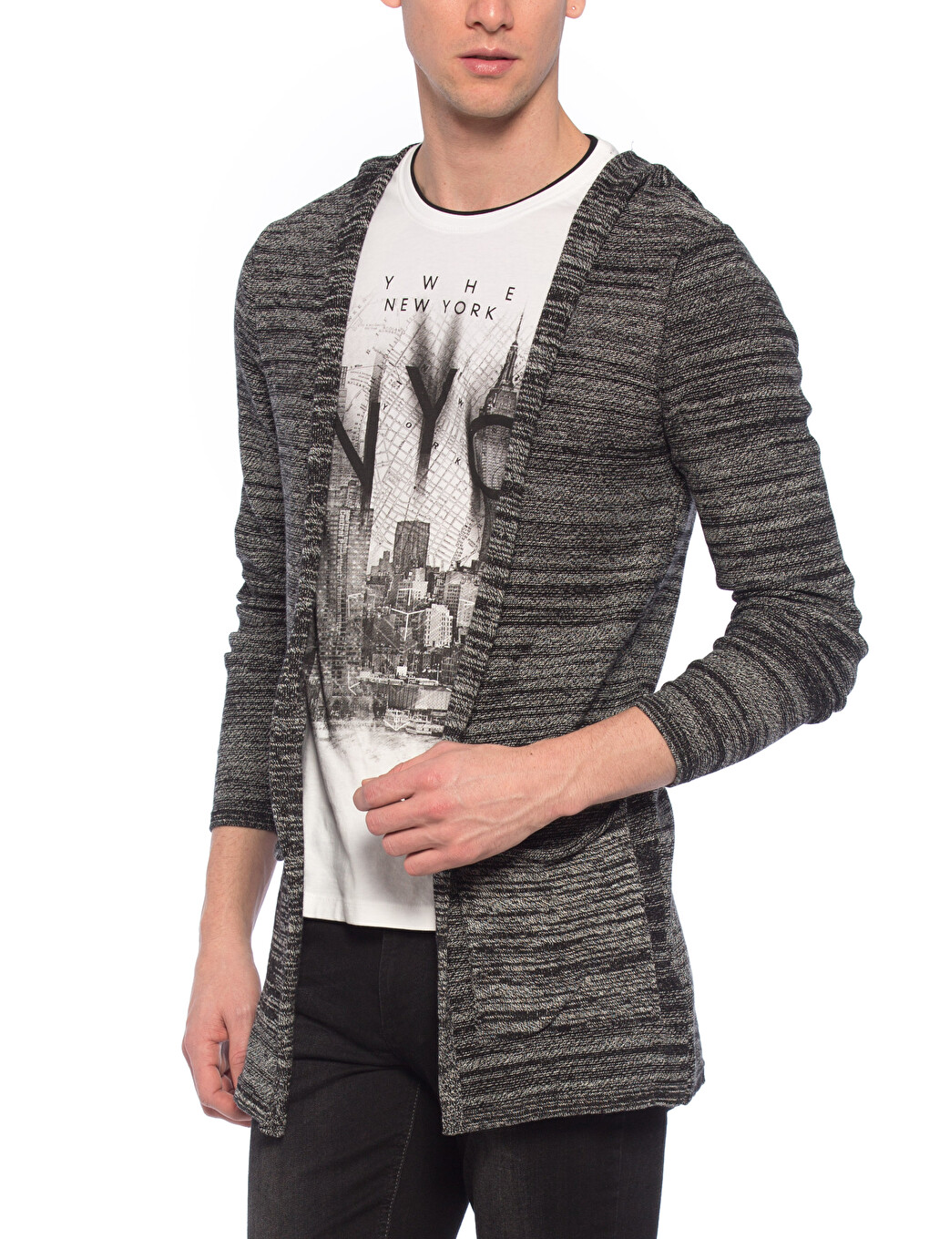 Man Black Cardigan
