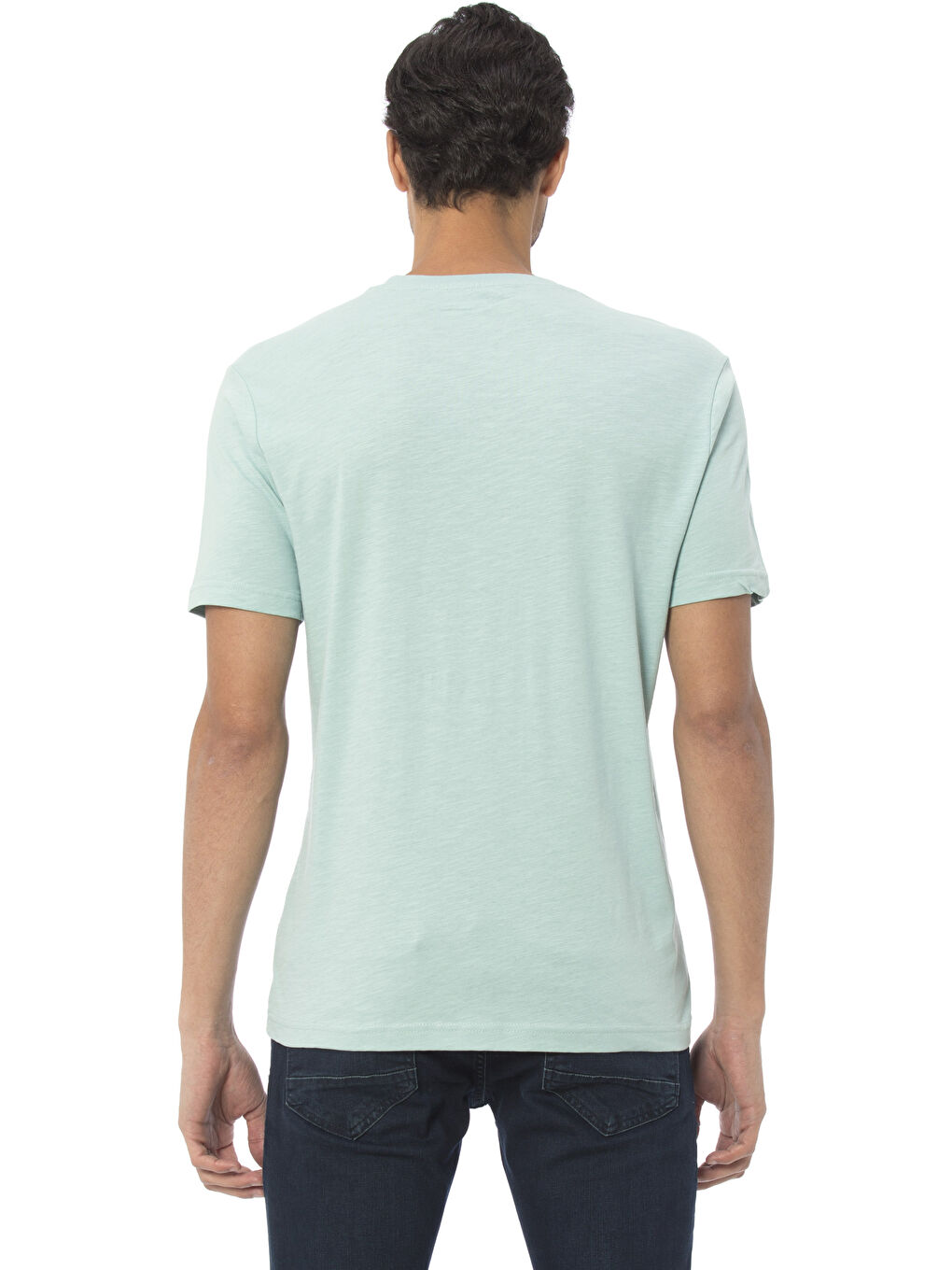 Yeşil Standart Fit Baskılı Erkek Tişört-1