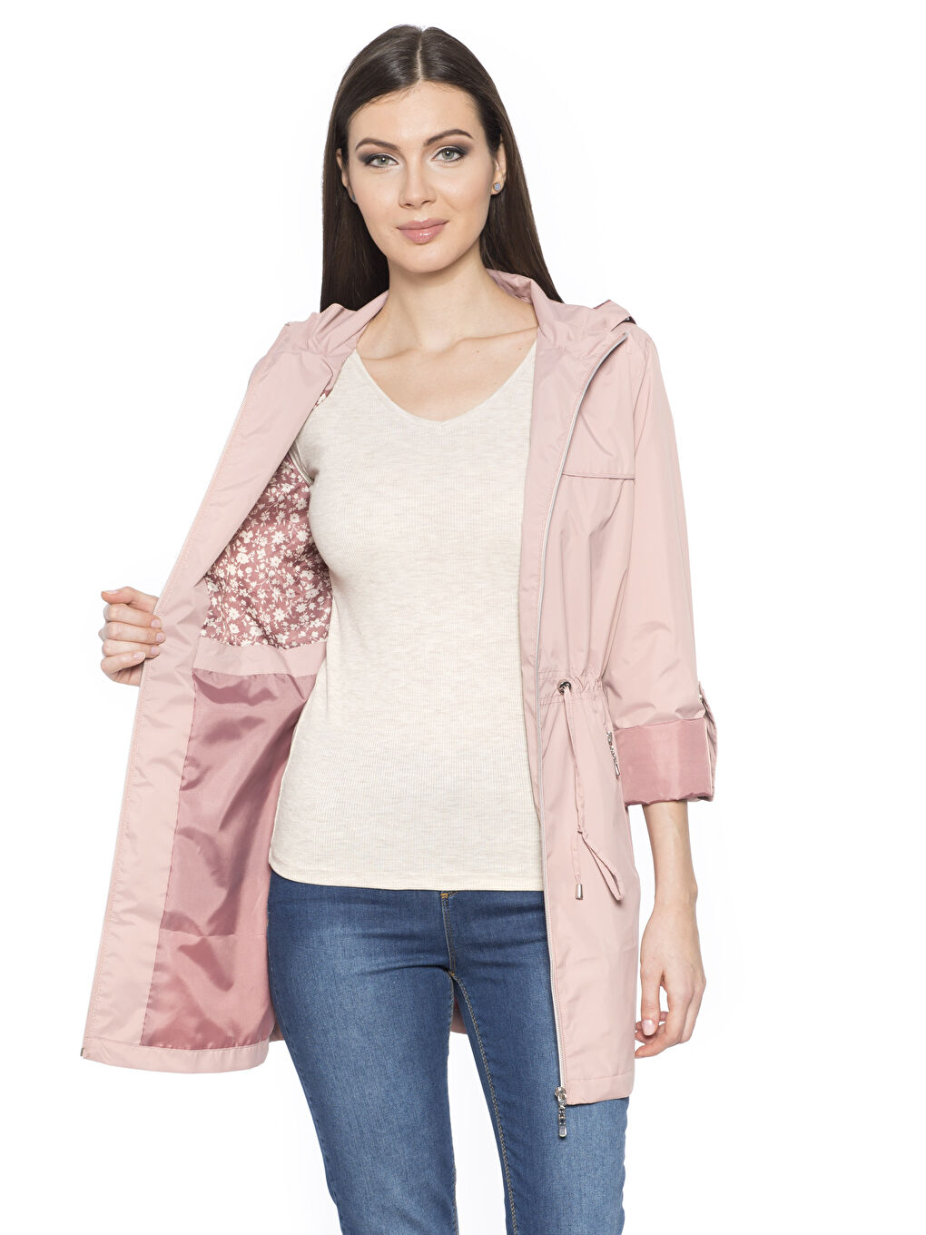 Woman PINK Raincoat-1