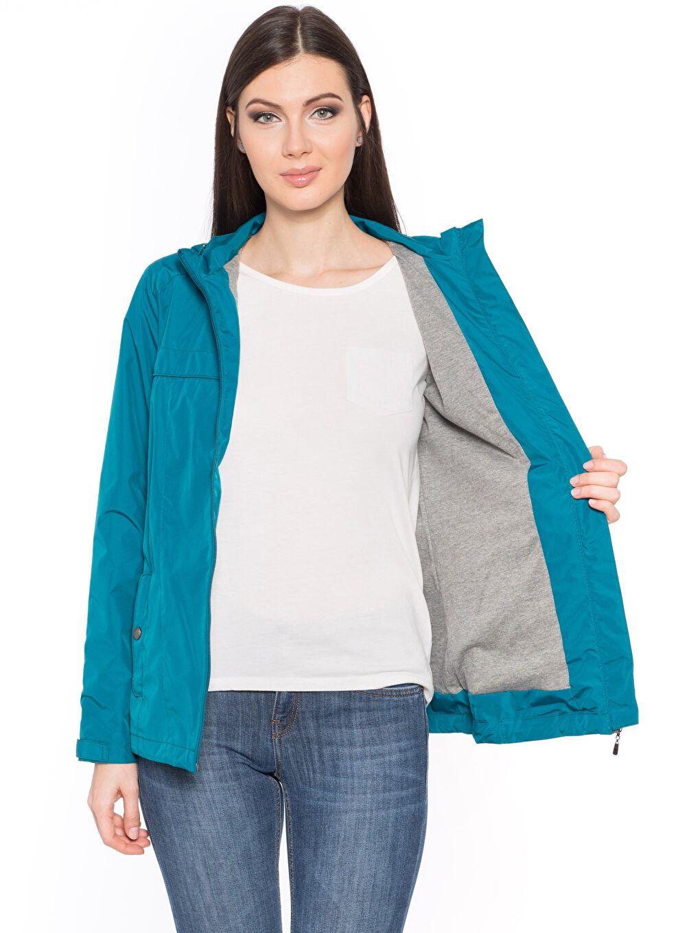 Turkuaz Koyu Suyeşili Yağmurluk-1