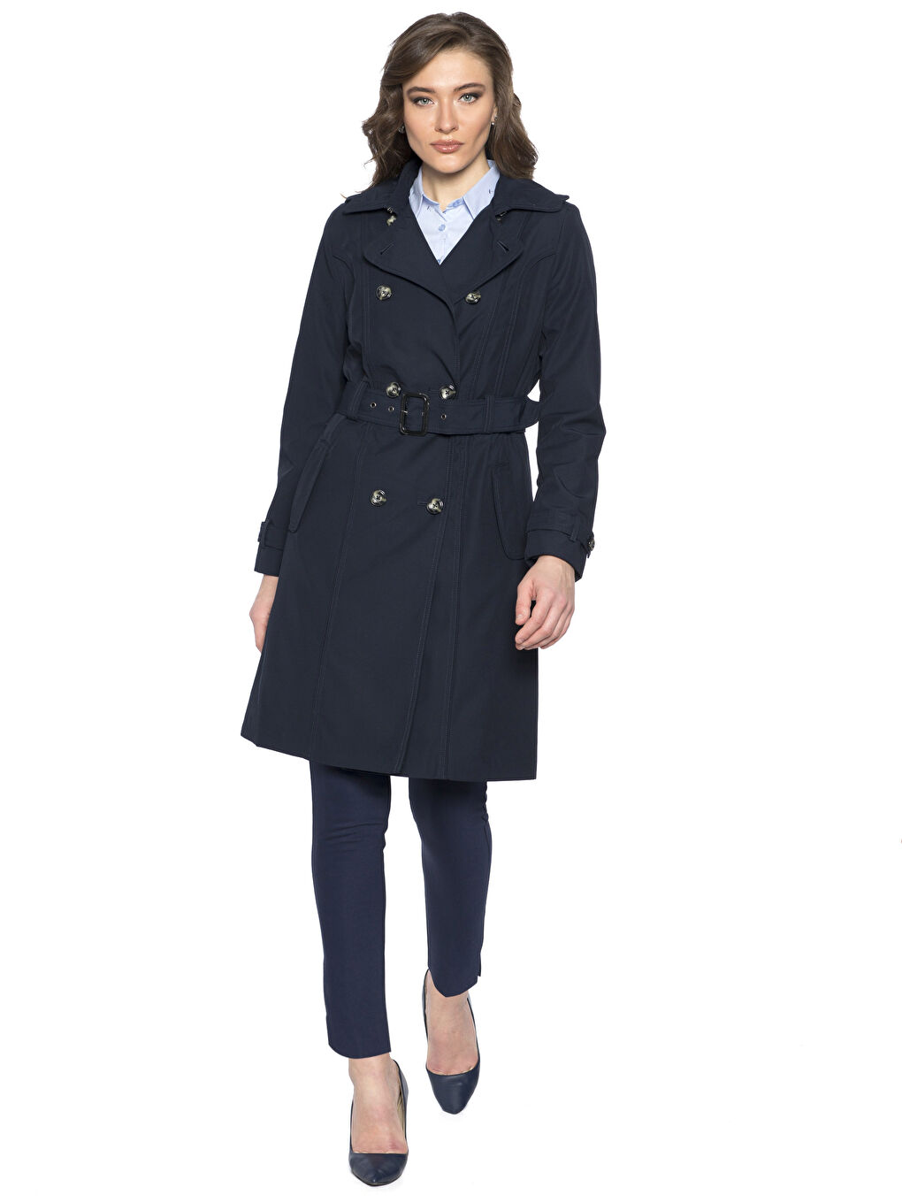 معطف المطر أزرق نساء-3