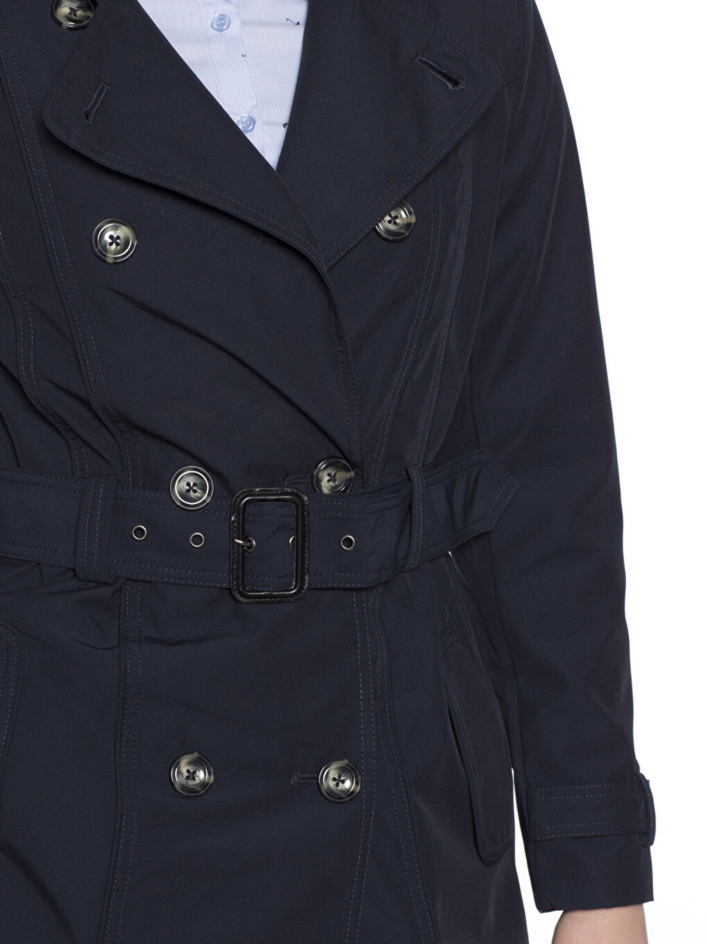 معطف المطر أزرق نساء-4