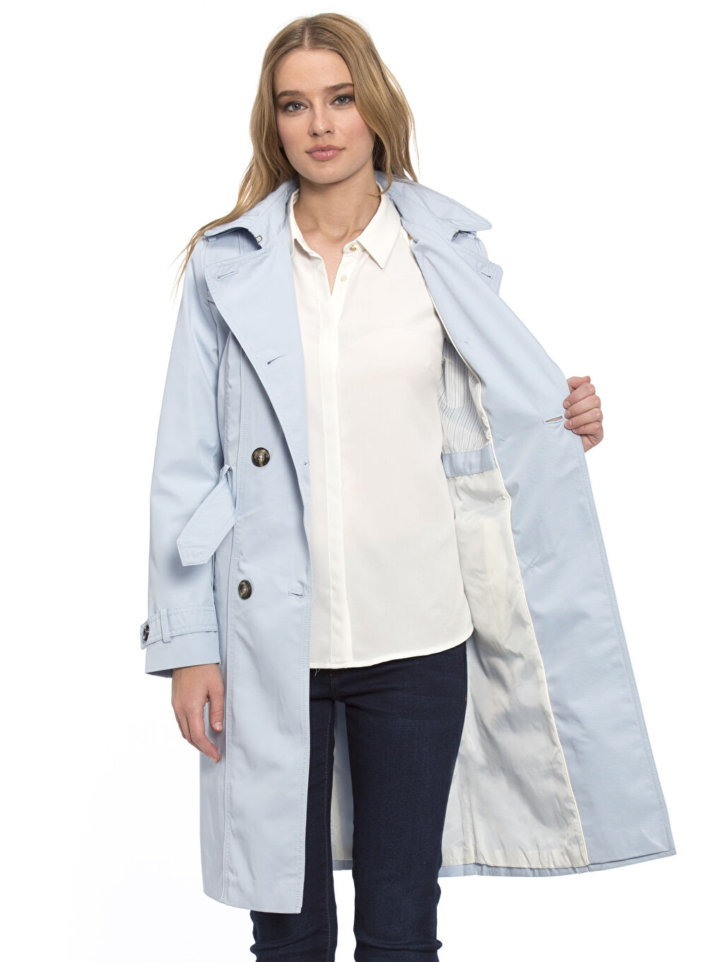 Trench-coat BLEU Femme-1