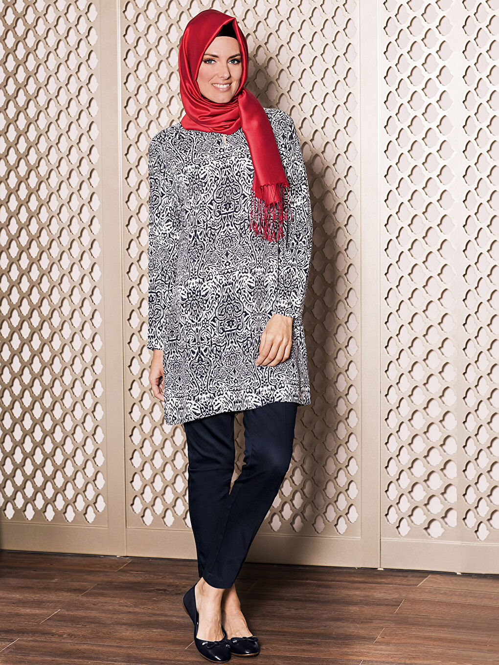 Lacivert Yüksek Bel Regular Fit Kadın Pantolon