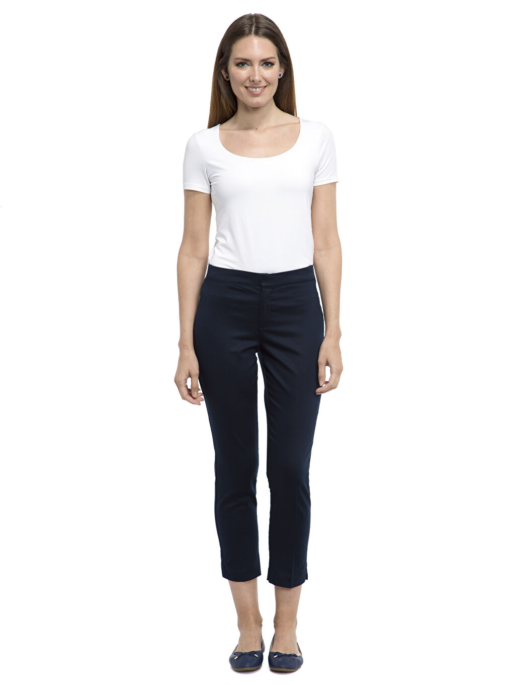 Lacivert Yüksek Bel Regular Fit Kadın Pantolon-3