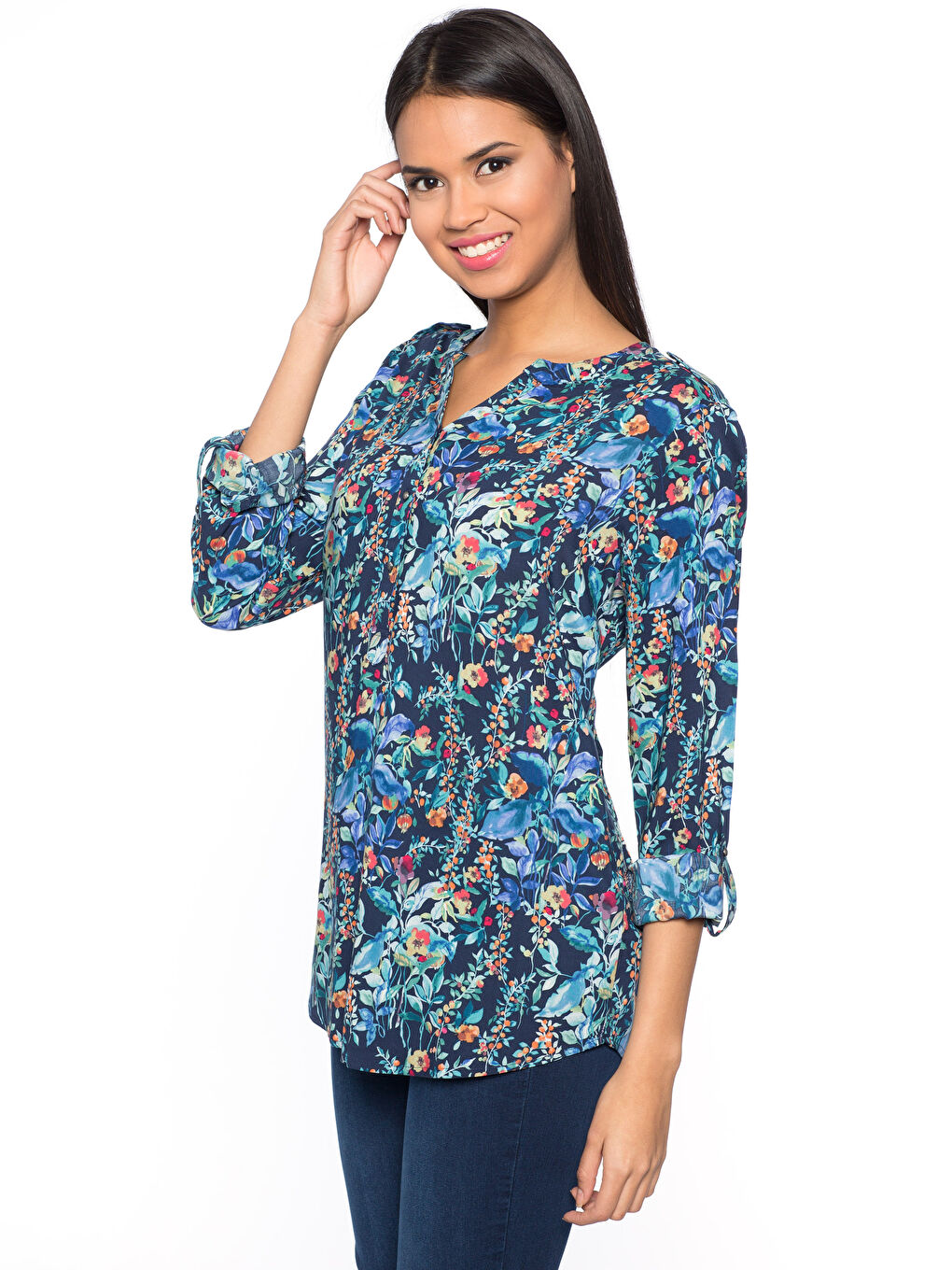 Yeşil Baskılı Bluz